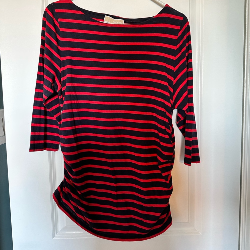 Michael Kors Red & Navy Boatneck 3/4 Sleeve